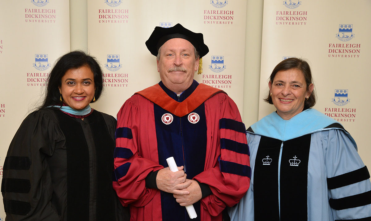 Dr. Joshi featured with Provost Joseph Kiernan (ret.)  and Dr. Aixa Ritz at Fairleigh Dickinson University in 2014. 