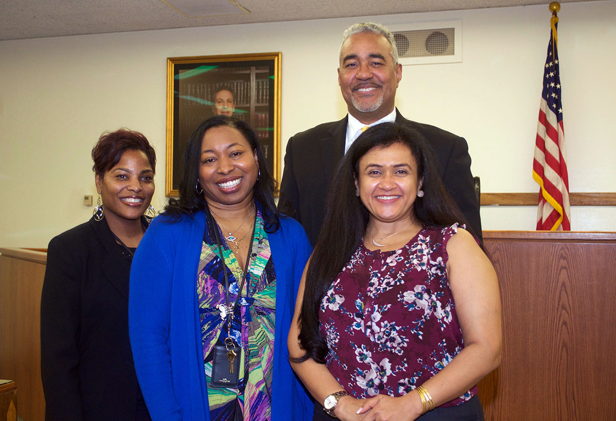 Pictured here are judges and staff of the Camden Vicinage with Dr. Joshi in 2016. 