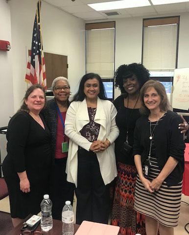 Dr. Joshi presented workshops on race in America for judges in Passaic County, NJ, in 2017. Here she is pictured with members of the Passaic Vicinage and the NJ Supreme Court Committee on Minority Concerns.