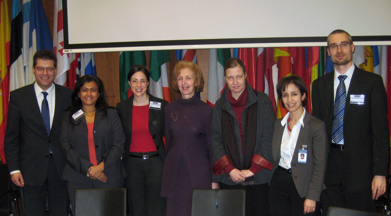 Dr. Joshi with other panel members at the Organization for Security and Cooperation in Europe meeting in Vienna, Austria
